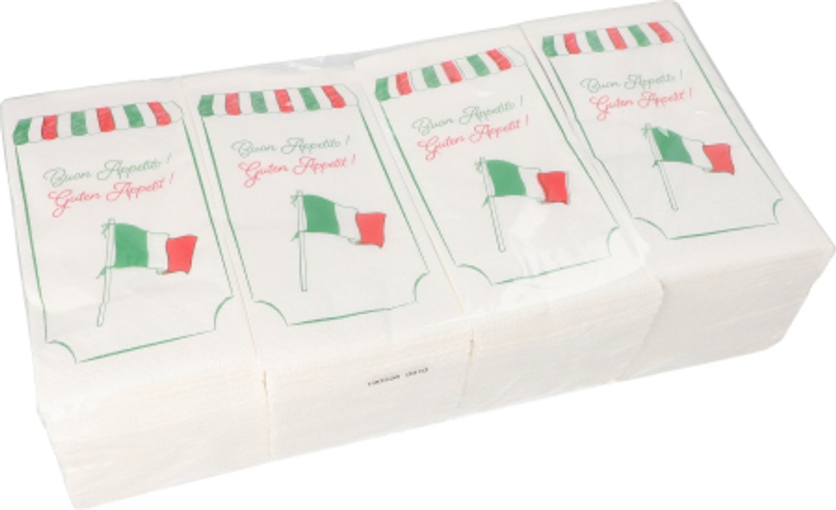 250 Servetten, 2-laags 1/8 vouw 40 cm x 40 cm wit Italy