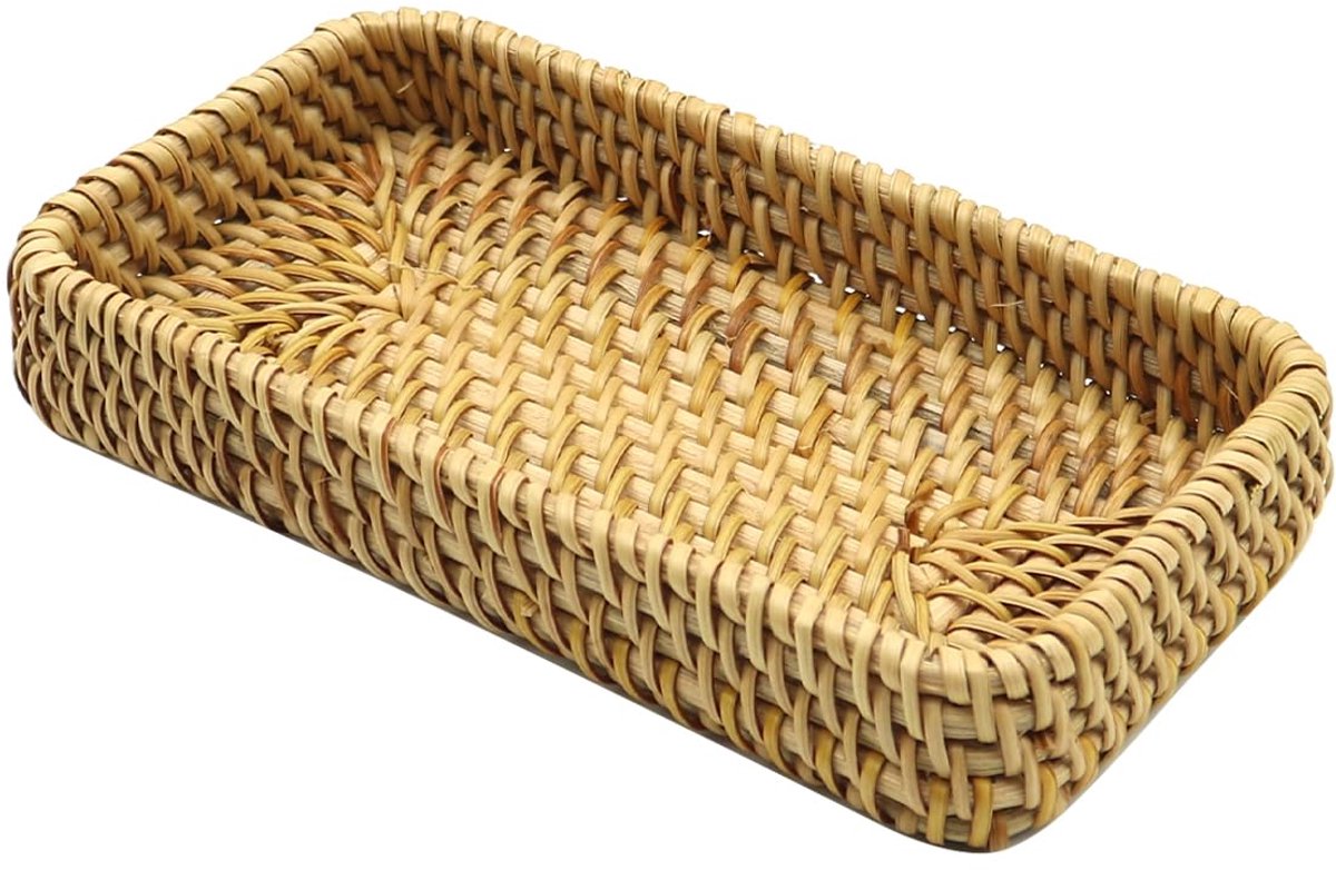Sleutelrek van rotan, decoratieve mand van gevlochten wilgenvlechtwerk voor de entree, opbergruimte voor sleutels, cosmetica, kaarsen en decoratieve elementen op de salontafel