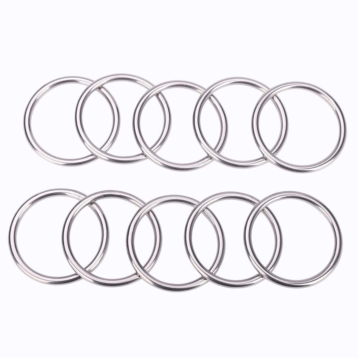 10 stuks ronde ringen roestvrij staal 304, gelast, 4 x 40 mm, ronde O-ring, roestvrij stalen ring, weerbestendig, roestvrij, belastbaar