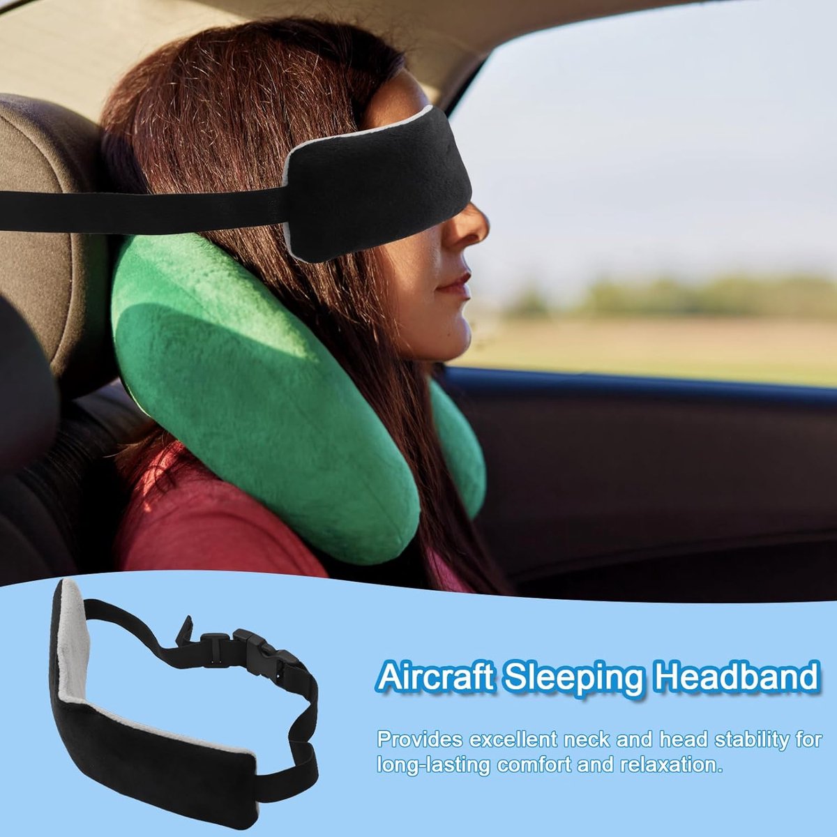 2 stuks neksteunkussens, reiskussen, vliegtuig, hoofdsteun, auto, neksteun, vliegtuig, slaapkussen, vliegtuig, kussens voor het slapen van auto's, vliegtuigen, werkplek (zwart, 2 stuks