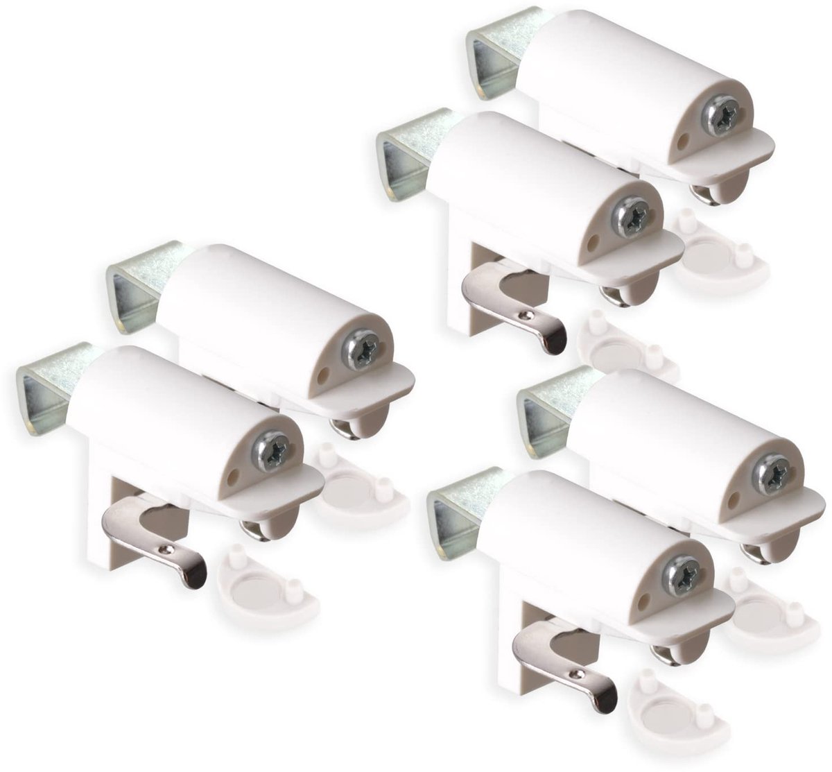 Klemhouder voor jaloezieën, jaloeziehouder zonder boren, om te klemmen, 6 stuks, wit, stabiele klemdragers met metalen beugel, verstelbaar van 4-25 mm, voor ramen en balkondeuren