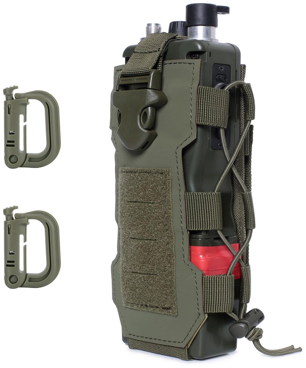 Tactische flessenhouder, Molle flessenhouder, duurzame militaire drinkfles, zak met 2 haken, waterfleshouder voor outdoor, wandelen, jacht, camping, training, legergroen