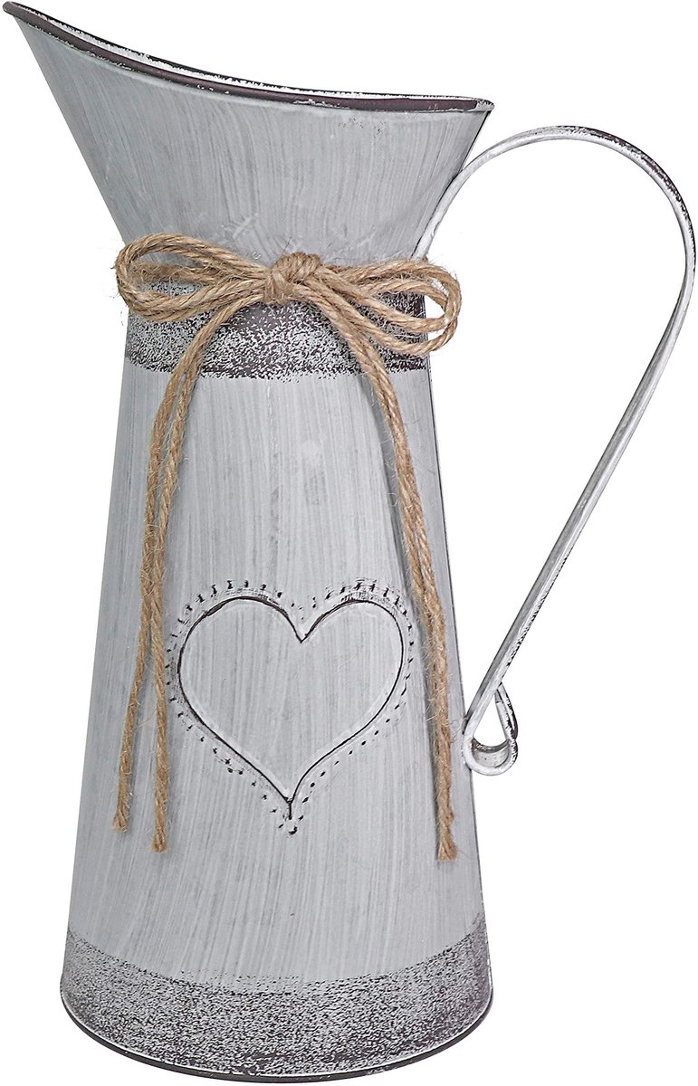 Franse stijl metalen shabby chique vintage vaas voor bloemen en decoratie