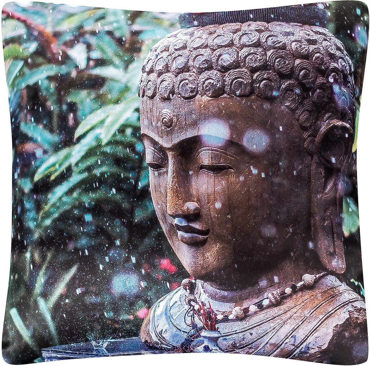 LILIENFELD Kussen Boeddha Wellness Meditatie Motief Decoratief Kussen 40 x 40 cm Sofa Kussen Deco Huis Woonkamer Kussenhoes met Vulling Aan beide zijden bedrukt