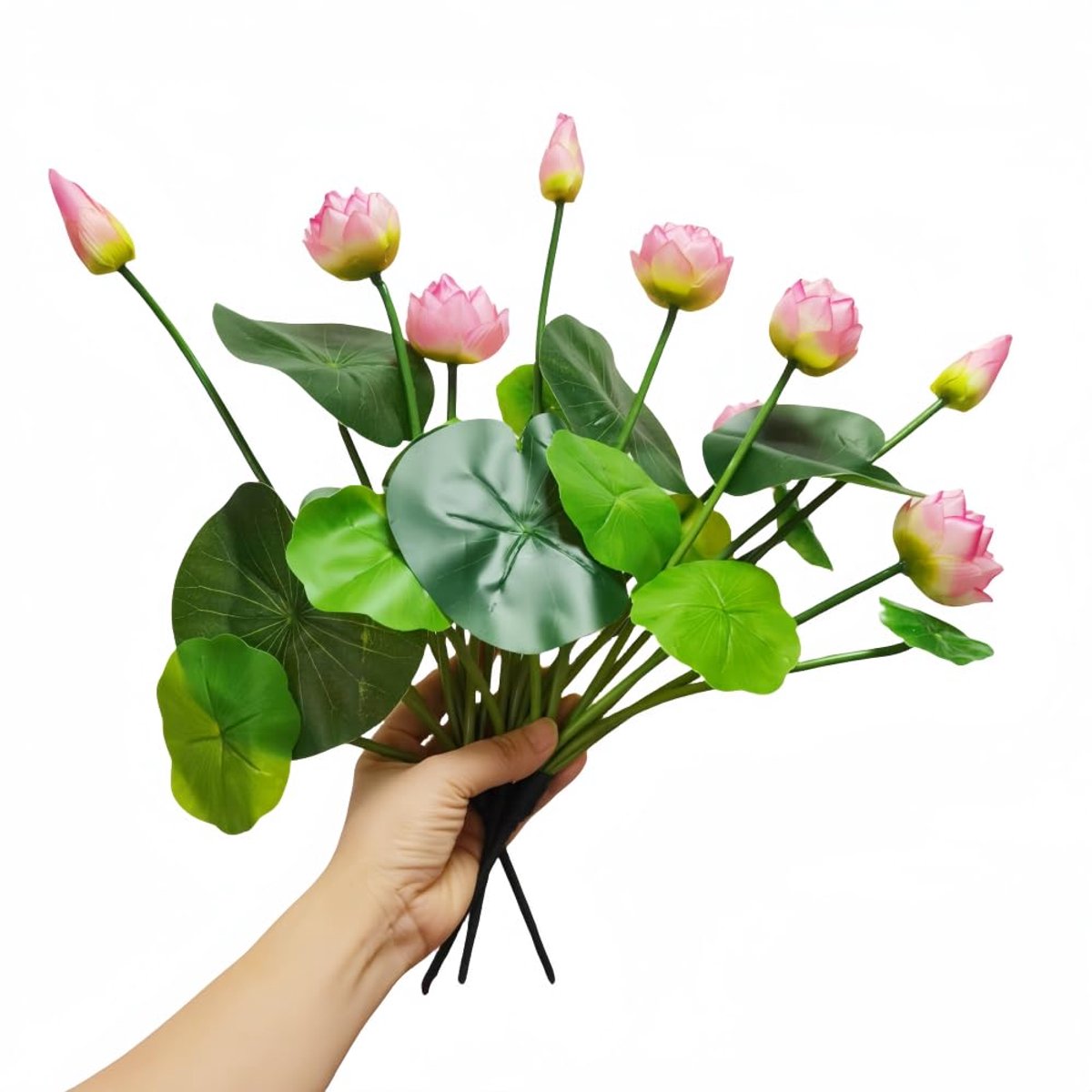 17 inch Kunstbloem Waterlelie, Waterlelie Planten voor Vijvers Klein, Zijde Bloemen Plastic Bloemen Lotus voor Aquarium Decoratie Huis Tuin Bruiloft Arrangement Decor (3, Roze)