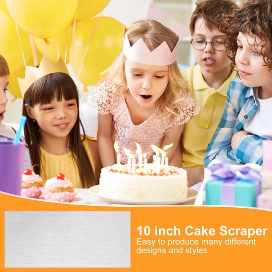 Taartschraper Zilver van Roestvrij Staal Taartgladder Taartspatel Taartschraper Taart Schraper Accessoires Keukenschraper Cake Scraper Spatel Keuken Bakken Taart voor Taart Buttercream DIY — afbeelding 5