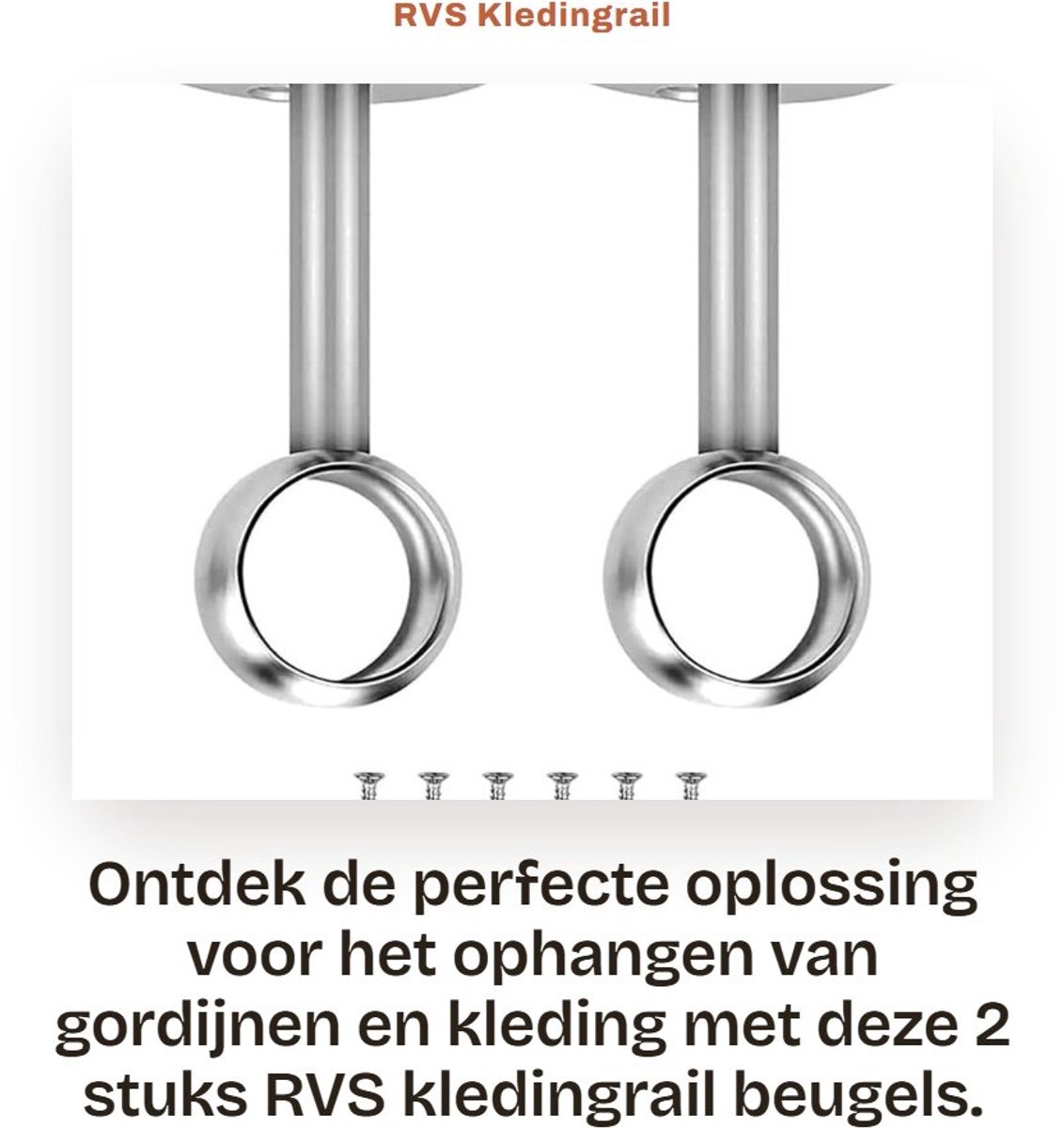 Dailygoods- Kaststeun 2 Stuks - Roestvrij Stalen Beugel - Gordijnsteun - Kledingstang Houder - Anticorrosie - Geschikt voor Badkamer