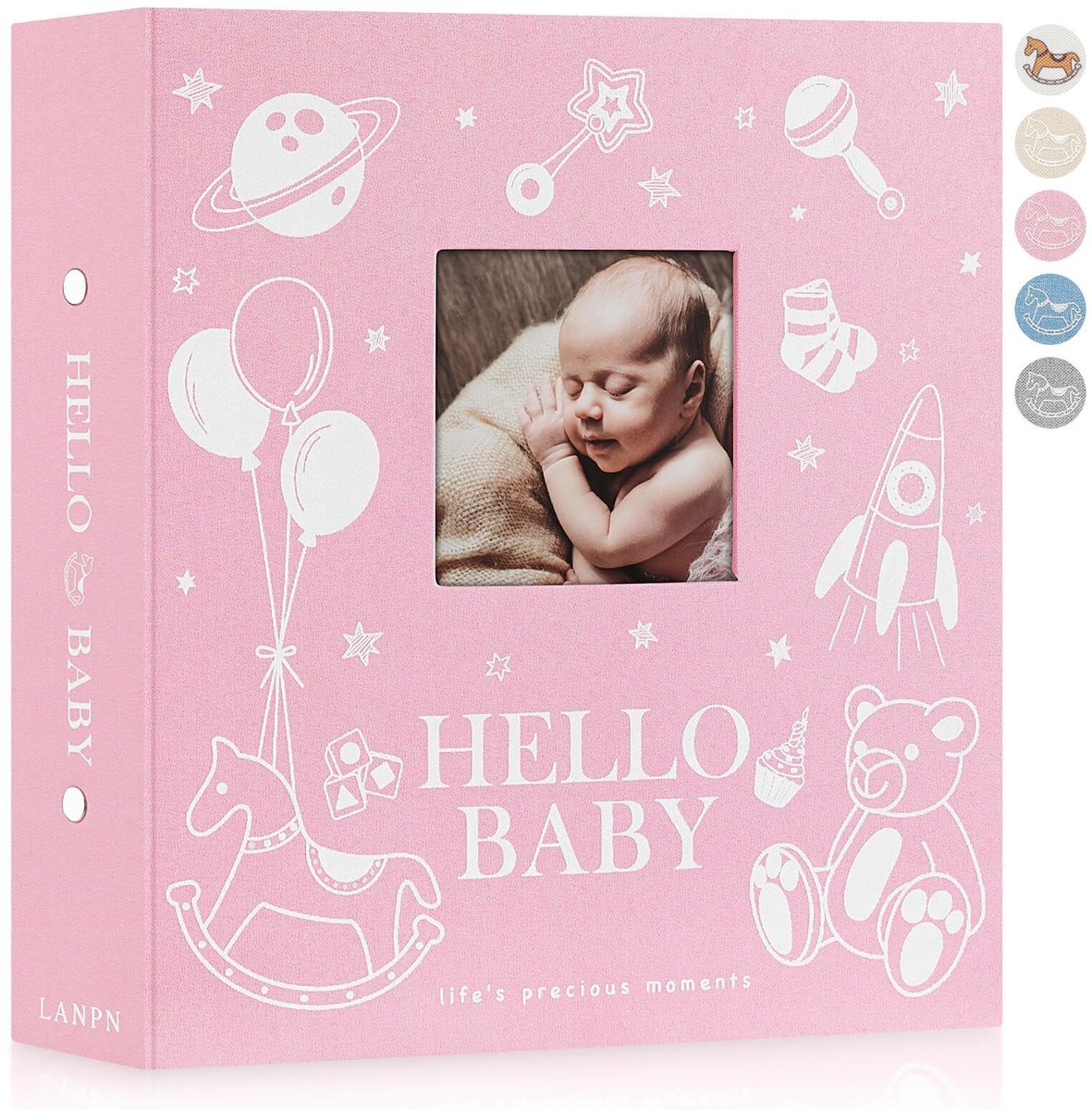 Dailygoods- Babyfotoalbum 10x15 600 Vakken - Linnen Omslag - Waterdicht - Zuurvrij - Luchtdicht - Verstevigd Ontwerp - Fotoboek