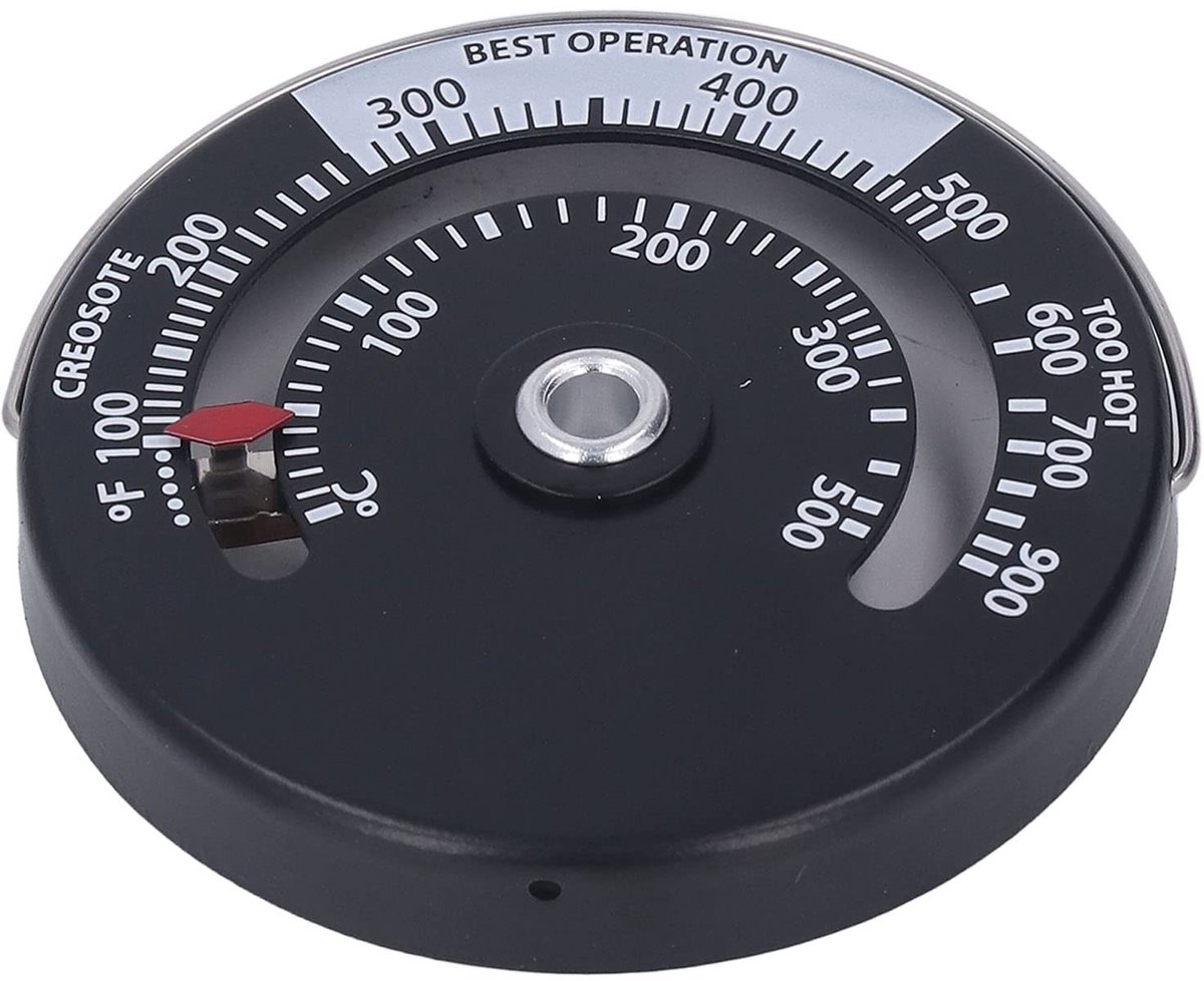 Dailygoods- Kachelthermometer Magnetisch 0-500℃ - Thermometer voor Houtkachels/Gaskachels/Pelletkachels - Aluminium Wijzerplaat - Duurzaam - Oververhitting Voorkomen - Haardthermometer