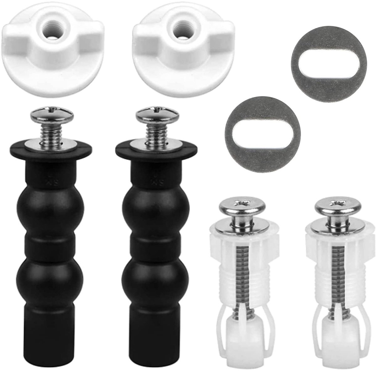 Dailygoods- Toiletzitting Softclose - Bevestigingsset - Expansiebouten - Universeel - Topfixscharnier - Roestvrijstalen Schroeven - Kunststof Moeren - Toiletdeksel