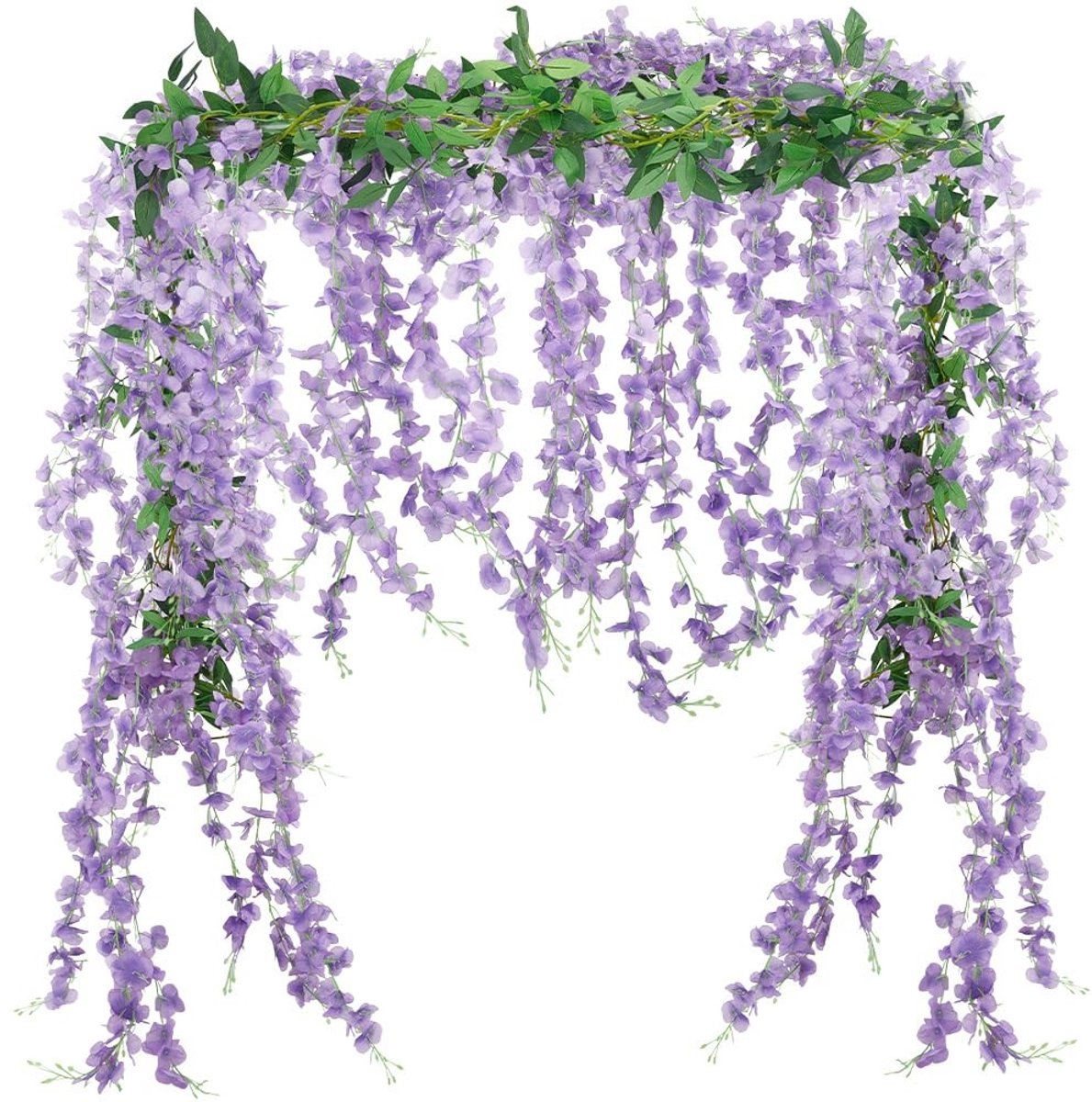 Dailygoods- Kunstbloemen 6 Stuks - Blauweregen Slinger 2 m - Kunstmatige Bloemen - Decoratie Voor Bruiloft - Romantische Gelegenheden - Levendige Kleuren