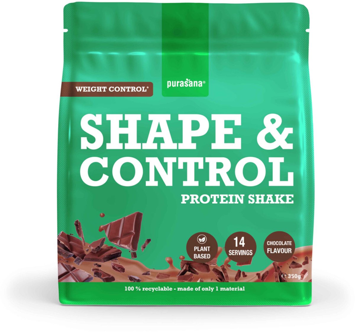 Purasana Shape & Control Vegan Protein Chocolade - 350 gr