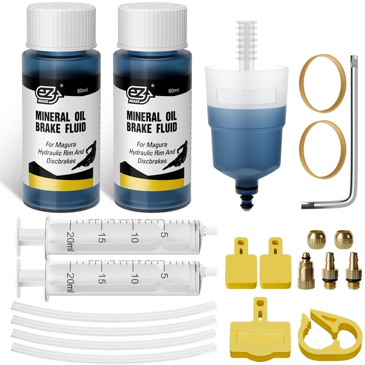 Dailygoods- Ontluchtingsset Hydraulische Remmen - Remontluchter - Ontluchtingsset Shimano - Service Kit - Inclusief 120ml Minerale Olie - Geschikt voor MAGURA MT5/MT7/MT8/MT2/HS33 - Remontluchtingsset