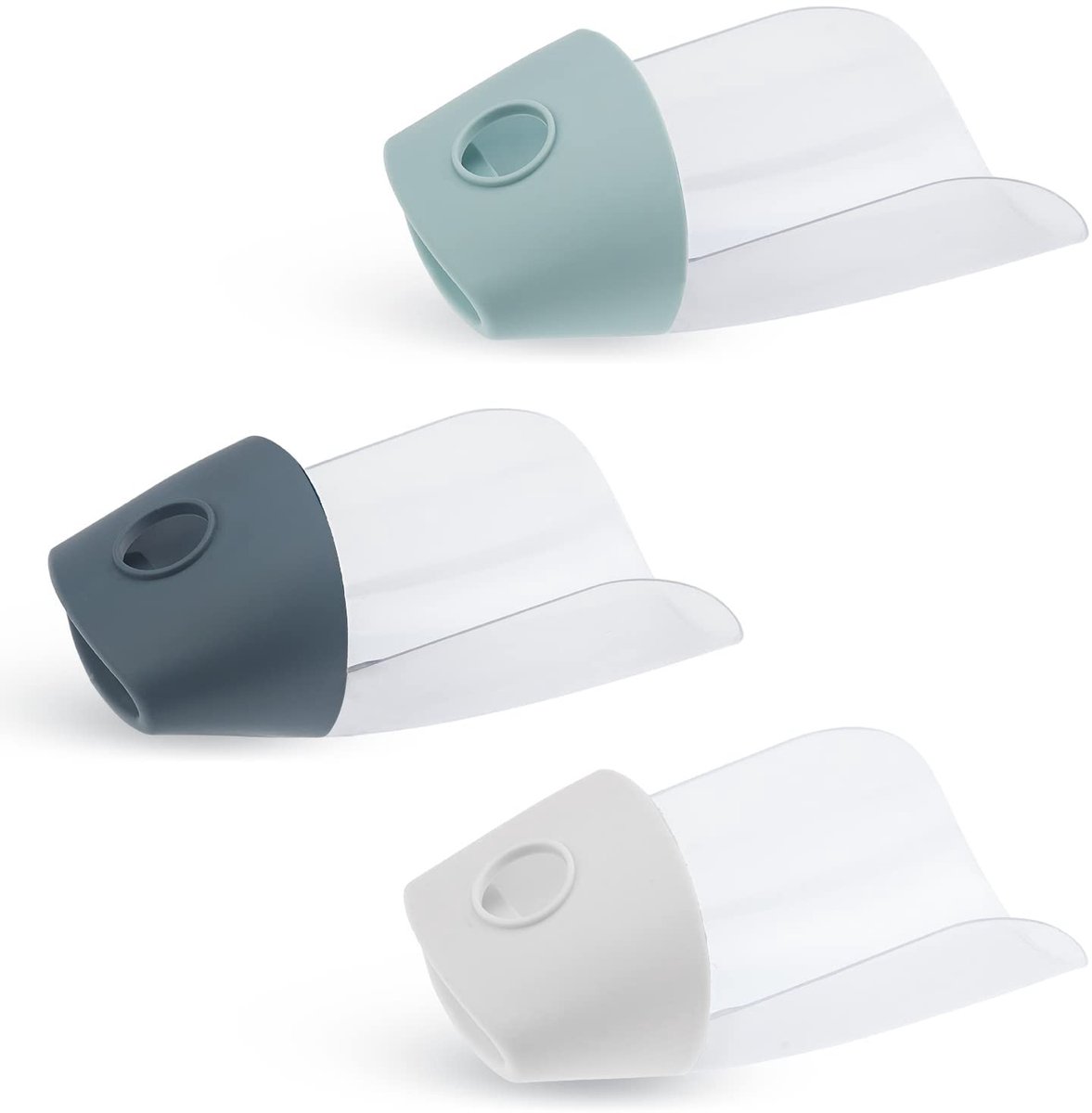 Dailygoods- Kraanverlengstuk 3 Stuks - Wastafelarmatuur - Kindveilig - Afgeronde Hoeken - PP+TPR Materiaal - Lichtblauw/Donkblauw/Crèmewit - Kraanextender