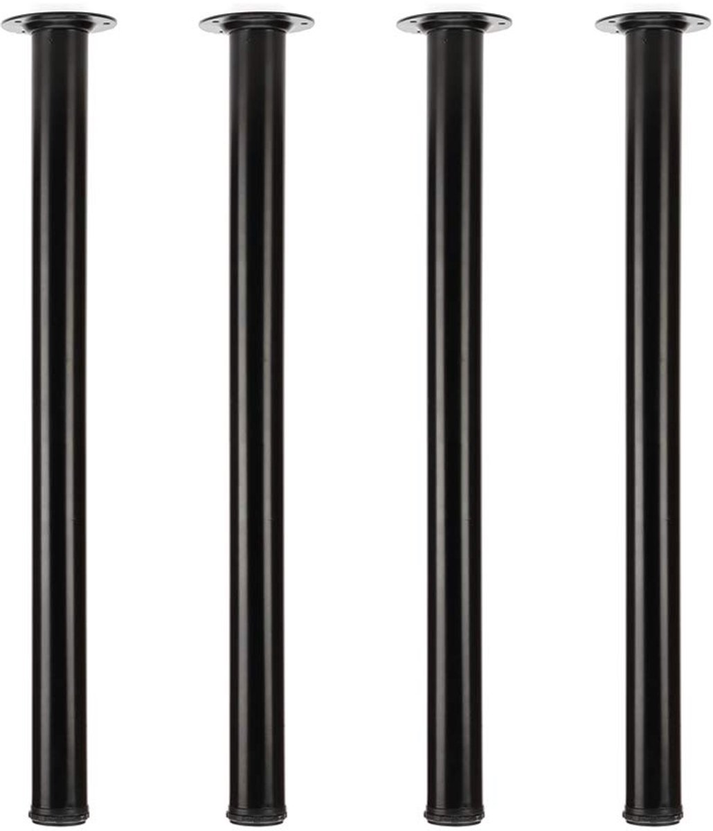Tafelpoten 70 cm/27,5 inch verstelbare metalen bureaupoten, 4 stuks meubelpoten, doe-het-zelf kantoortafelpoot (70 cm, zwart)