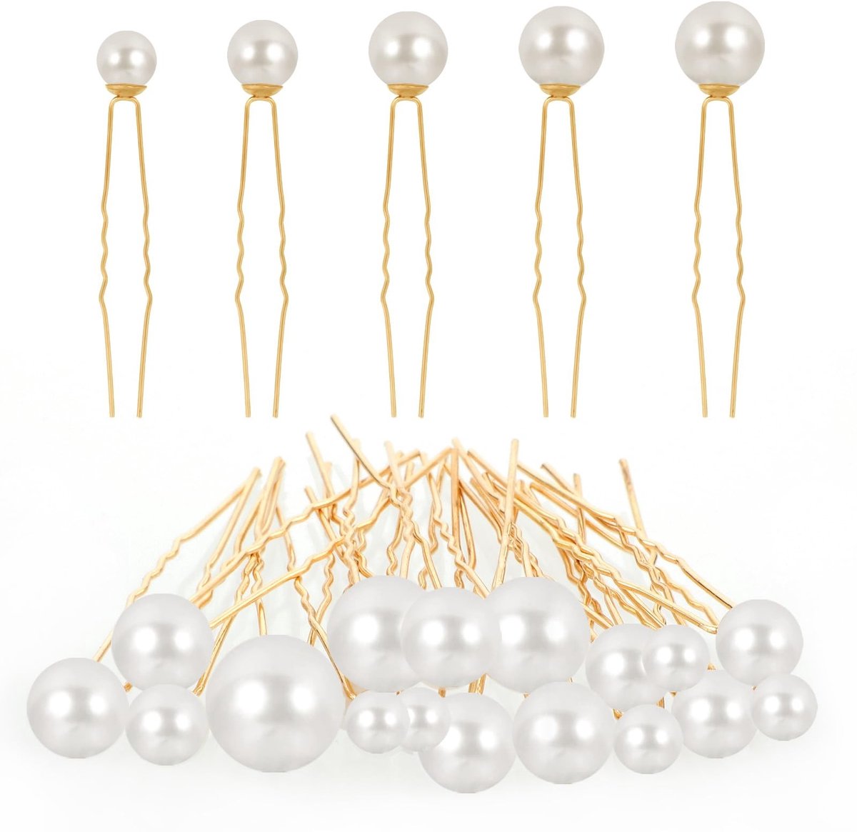 Dailygoods- Haarspelden 18 Stuks - Parel Haaraccessoires - Bruidsmeisjes - Styling Spelden - Gouden Haarspelden - Eenvoudig Design