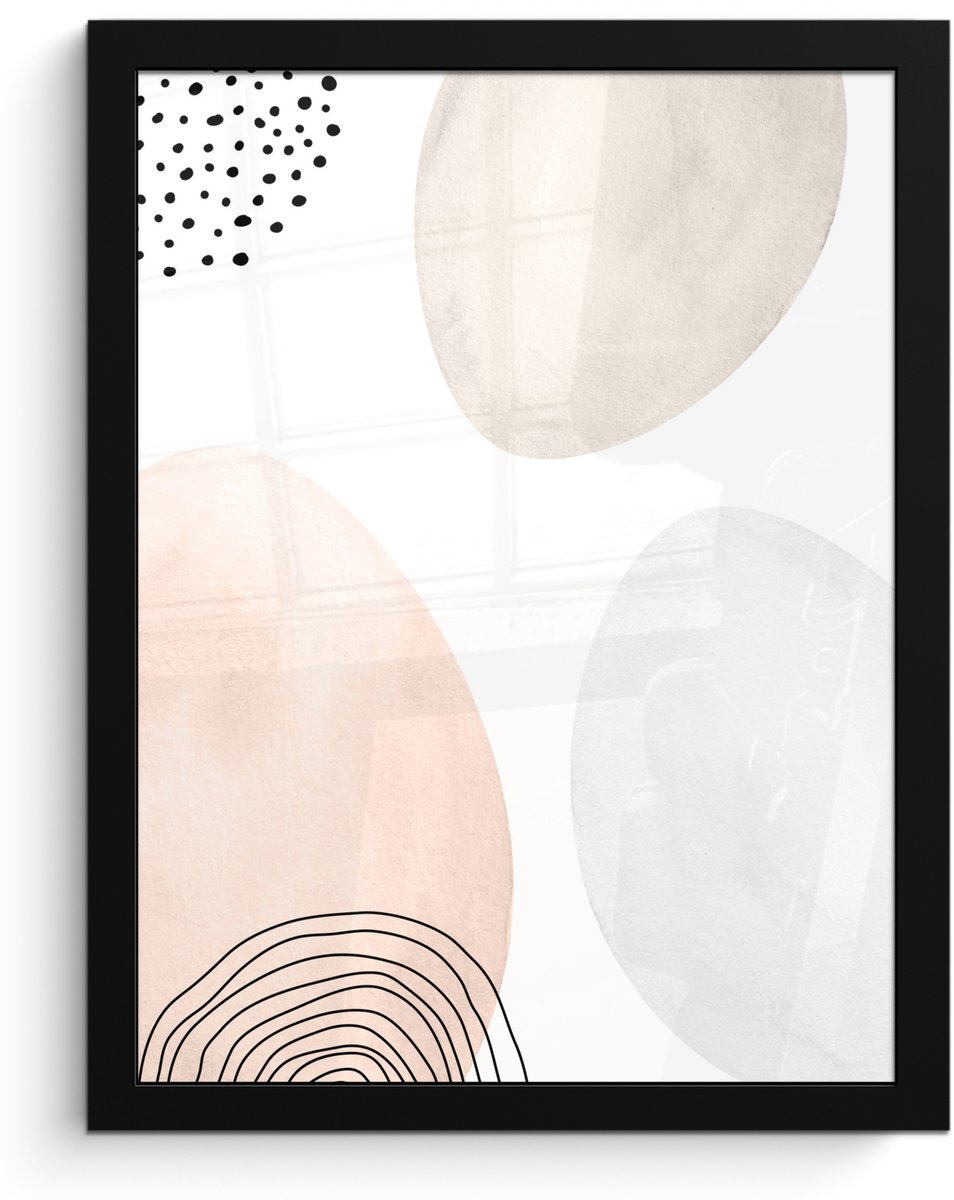 Poster in lijst - Fotolijst 30x40 cm - Posters - Paasdecoratie - Pastel - Verf - Posterlij