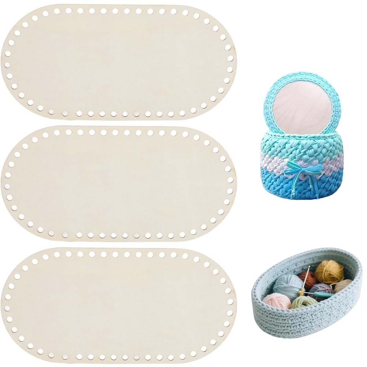 Manden, 10 x 15 cm, ovale basis voor doe-het-zelf tassen, bodem voor haaktassen, accessoires voor manden, woondecoratie, creatieve haakset