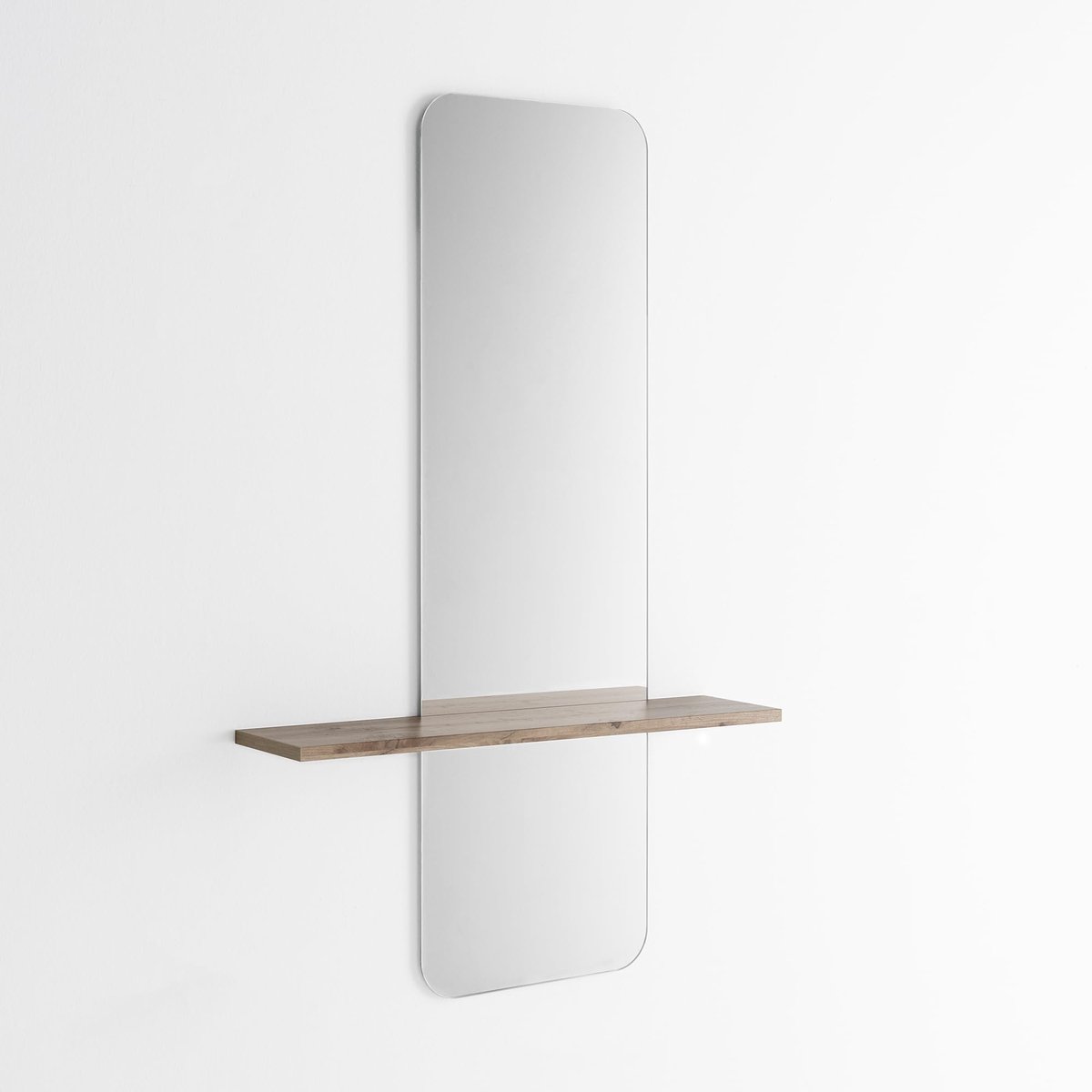 Spiegel met plank, 130 x 80 x 19 cm, gemaakt in Italië (rustiek eiken)