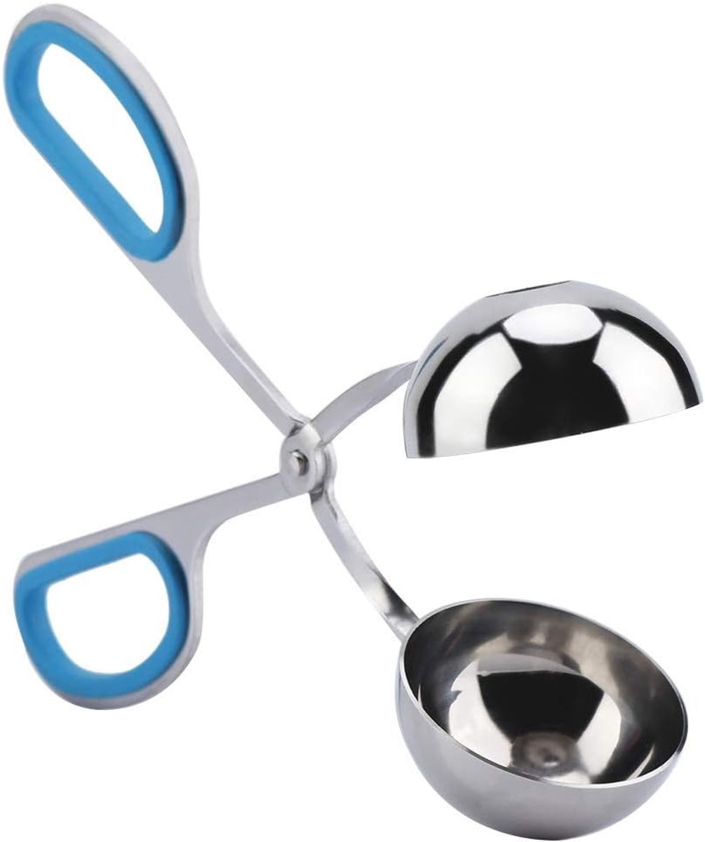 Roestvrijstalen Meatball Clip en Taartpop Scoop met Antislip Handvat voor Keuken, 19×8×4.8cm, Ideaal voor Bakken en IJscremewerkzaamheden