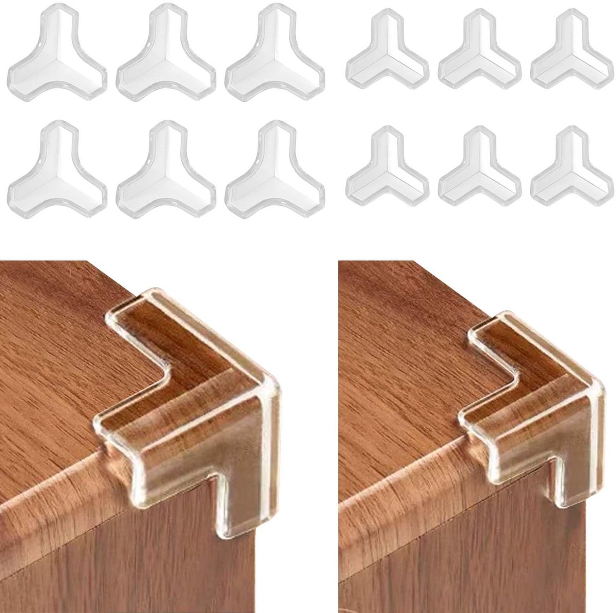 12 stuks randbescherming voor kinderen, zelfklevend, transparant, voor kinderen, randbescherming voor meubels, tafelrandbescherming voor alle meubels