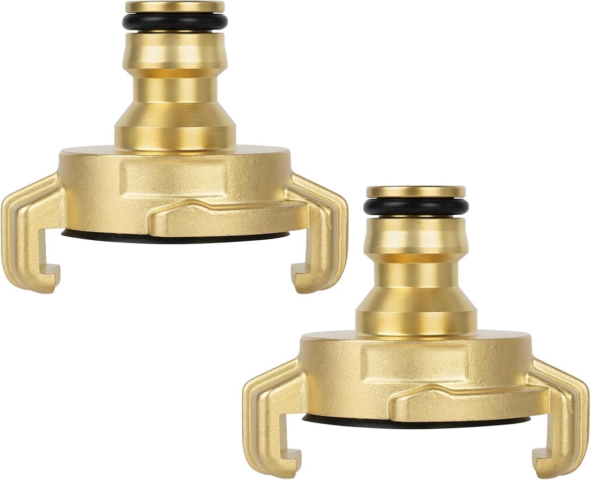 2 stuks messing slangkoppelingen, tuinslanguiteinde snelkoppeling Geka-stekkersysteem, slangconnectoren, thuis bewateren messing-slang voor tuinieren, autowassen (compatibel met Gardena en