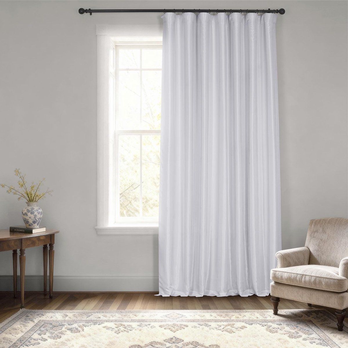 prijs Drapes Blackout Extra Breed Vintage Faux Dupioni Gordijn, IJs, 100 x 96