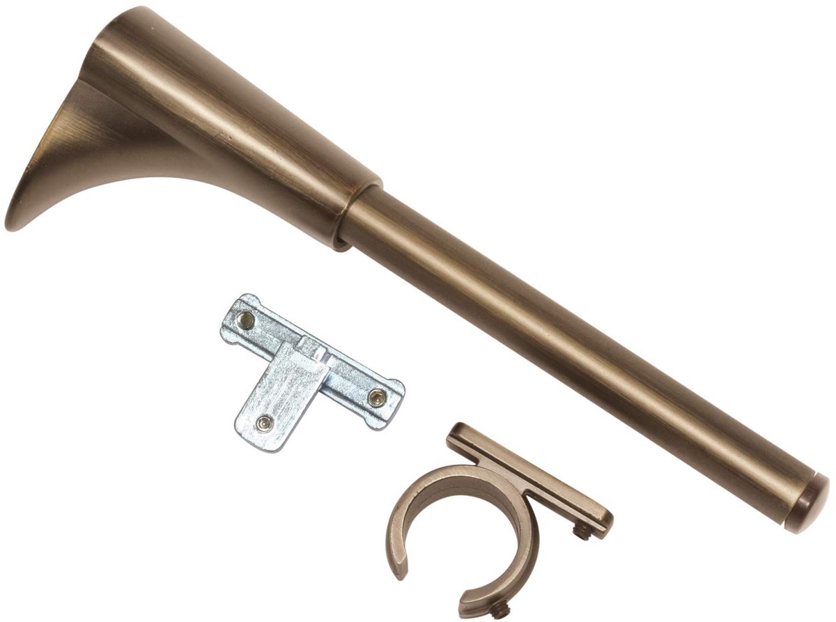 Universele steun voor 1 of 2 roedes, Ø25 mm, brons, 15 cm, metaal