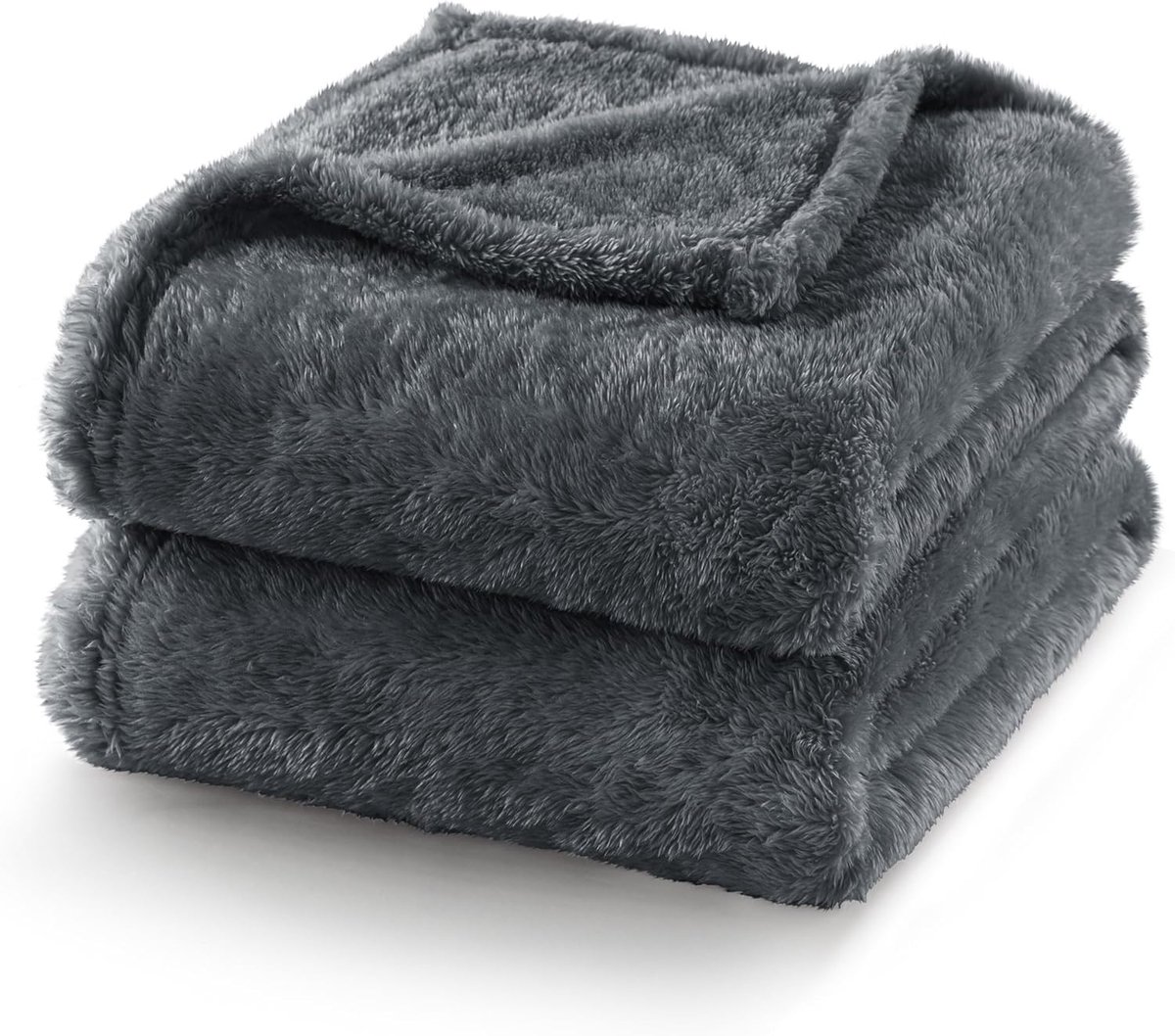 Mezcla Pluche Fuzzy Large Fleece gooit en dekens, 230 x 270 cm, Grijs