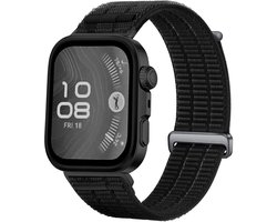 Strap-it Air bandje Nylon geschikt voor Huawei Watch Fit 5 Pro / 5 / 4 Pro / 4 / 3 - Zwart