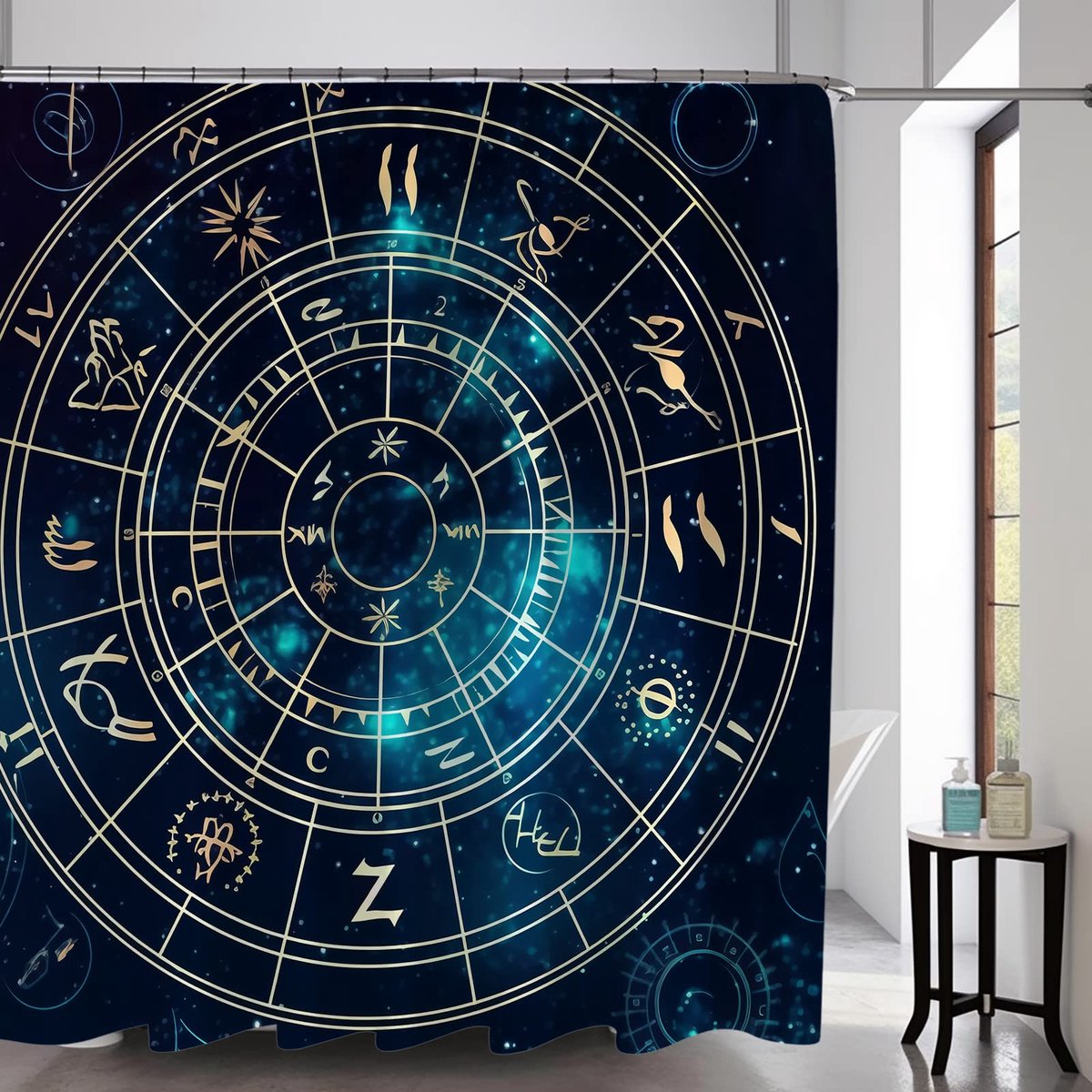 Boho Mushroom Skull Animal Sun Moon Floral Douchegordijn, Kunst Decor Waterdicht Stof Douchegordijn voor Badkamer Set met Haken