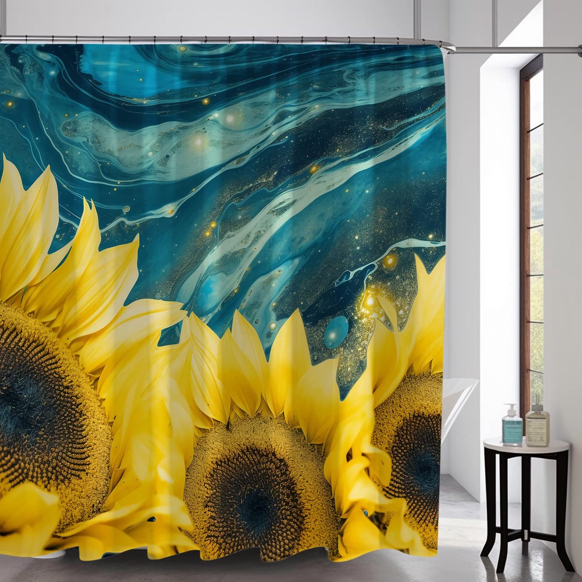 Boho Mushroom Skull Animal Sun Moon Floral Douchegordijn, Kunst Decor Waterdicht Stof Douchegordijn voor Badkamer Set met Haken
