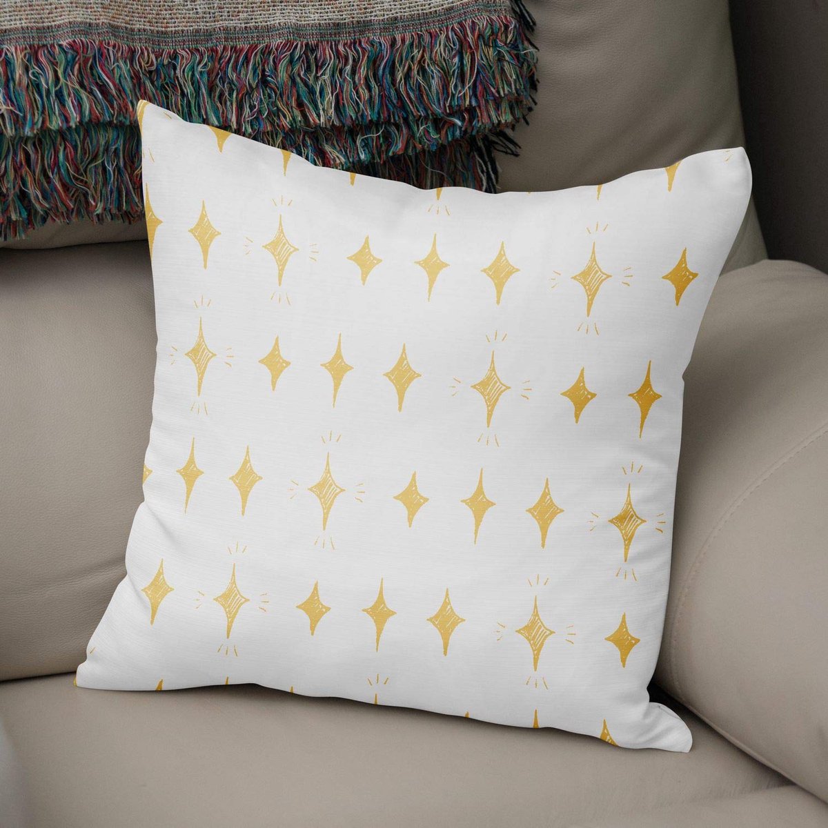 Decoratieve kussenhoes willekeurig patroon, gooien kussenhoezen, home decoratieve kussenslopen voor woonkamer, bank, slaapkamer, grootte: 43x43 cm - ontworpen en vervaardigd in Turkije