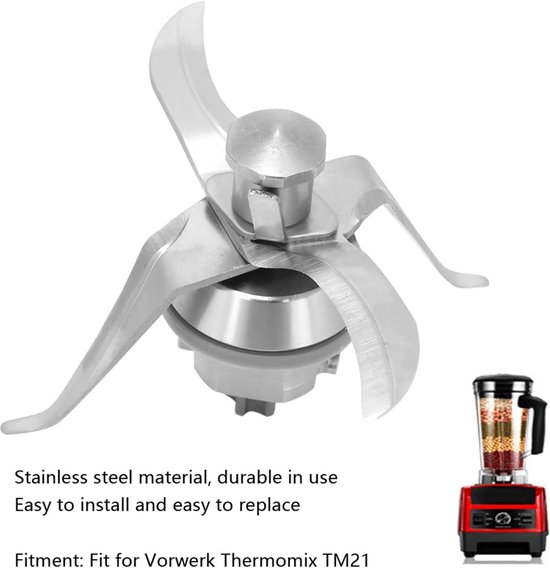 Roestvrijstalen mes voor Thermomix TM31 - Roestvrijstalen Blender Lemmet - Vervangingsmes voor keukenmachine, past in TM31, eenvoudig te installeren - Roestvrijstaal materiaal - 20×100×90 mm - Voor keukenmachine vervanging - Zilverkleurig — afbeelding 4