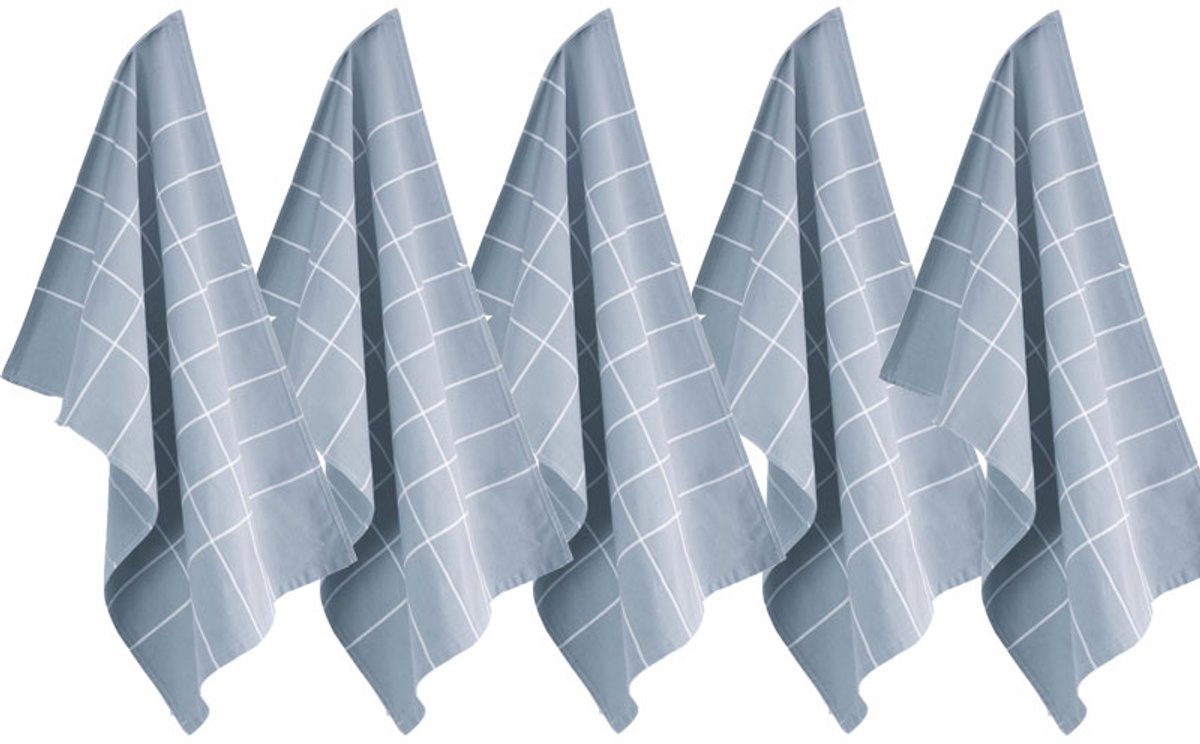 Byrklund Theedoek Do Dishes Blauw - Set van 5 - 100% Katoen - 50x70 cm - Hoge Absorptie