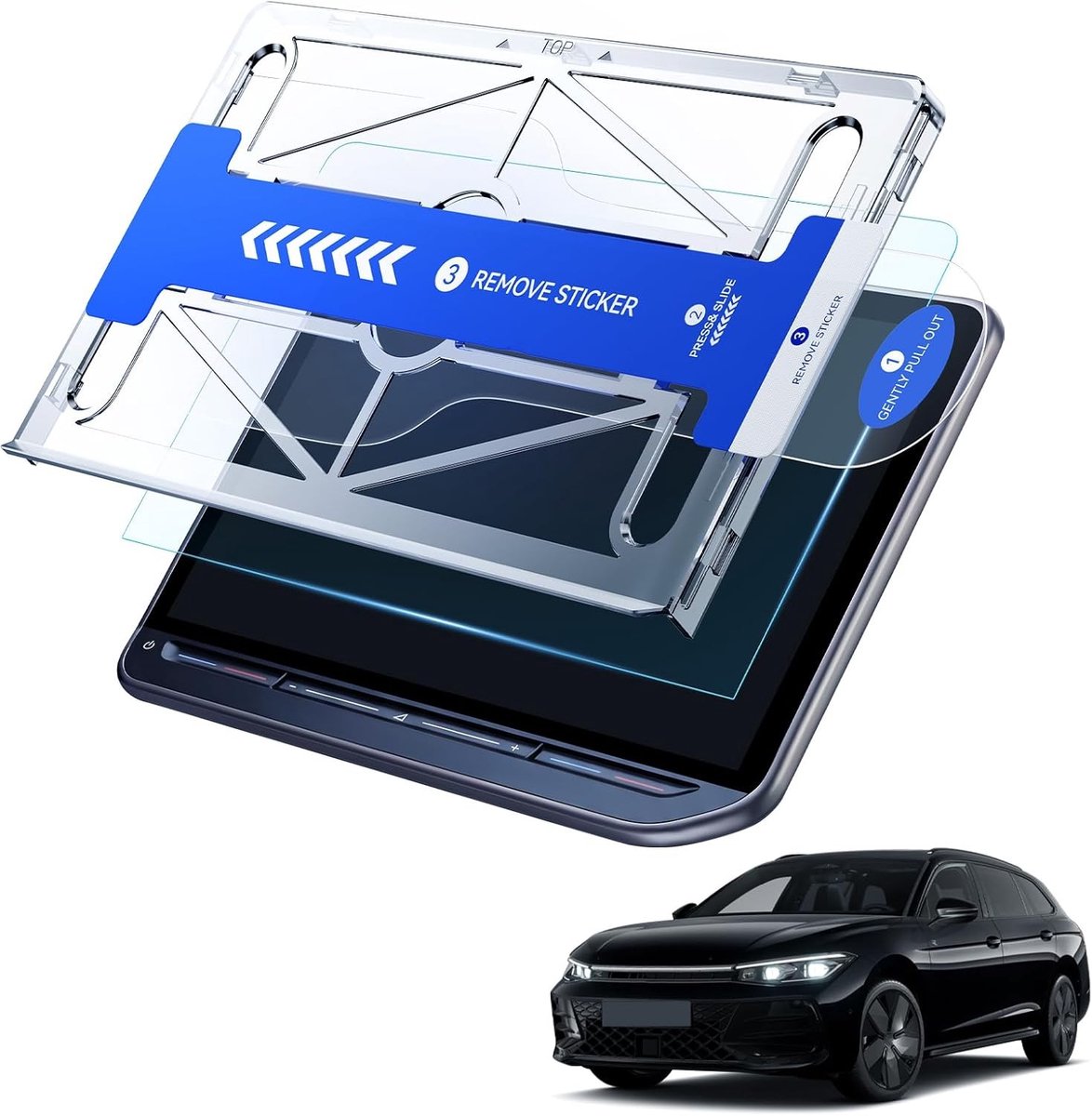 Schermbescherming 9H voor Navigatiescherm 12.9 Inch - Geschikt voor Passat B9, Tiguan 3 en Golf 8.5, Krasbestendig, Hoogwaardige Bescherming, Eenvoudige Installatie