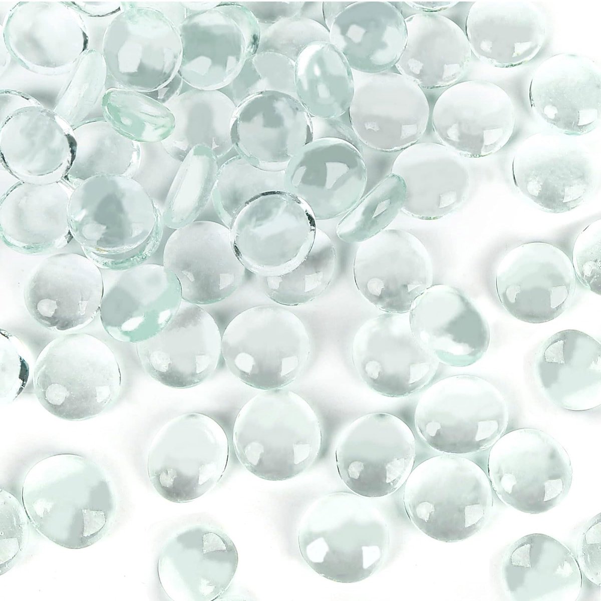 300 ml glazen platte kiezelstenen voor vazen en aquaria - vulkralen, platte ballen, tankstenen, stenen