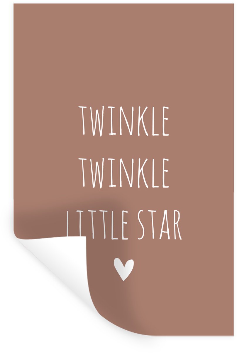 Muurstickers - Sticker Folie - Engelse quote "Twinkle twinkle little star" met een hartje 