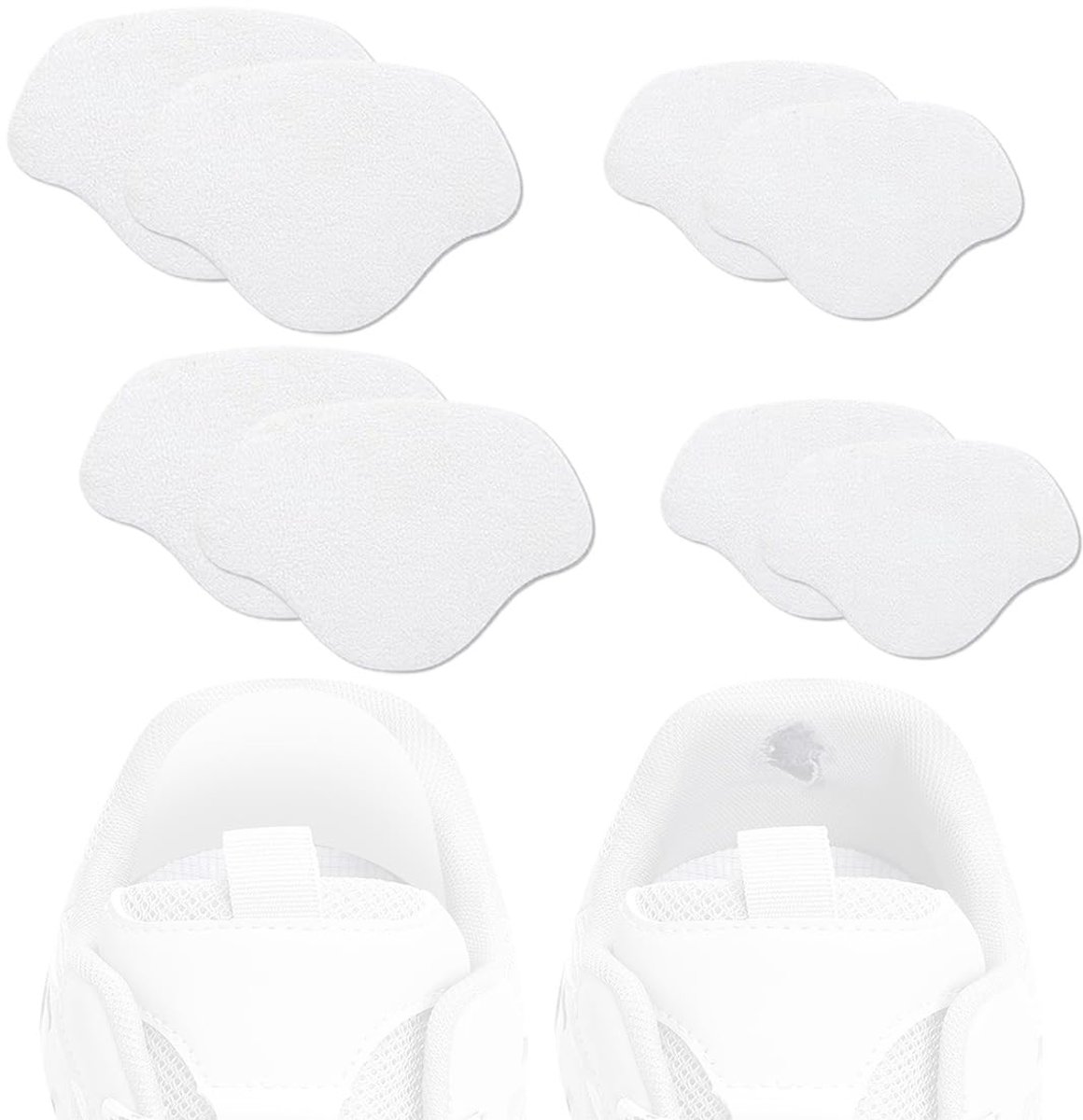8 stuks reparatiepleisters voor gymschoenen, zelfklevende patches voor hiel en gaten, geschikt voor de meeste onderdelen, wit