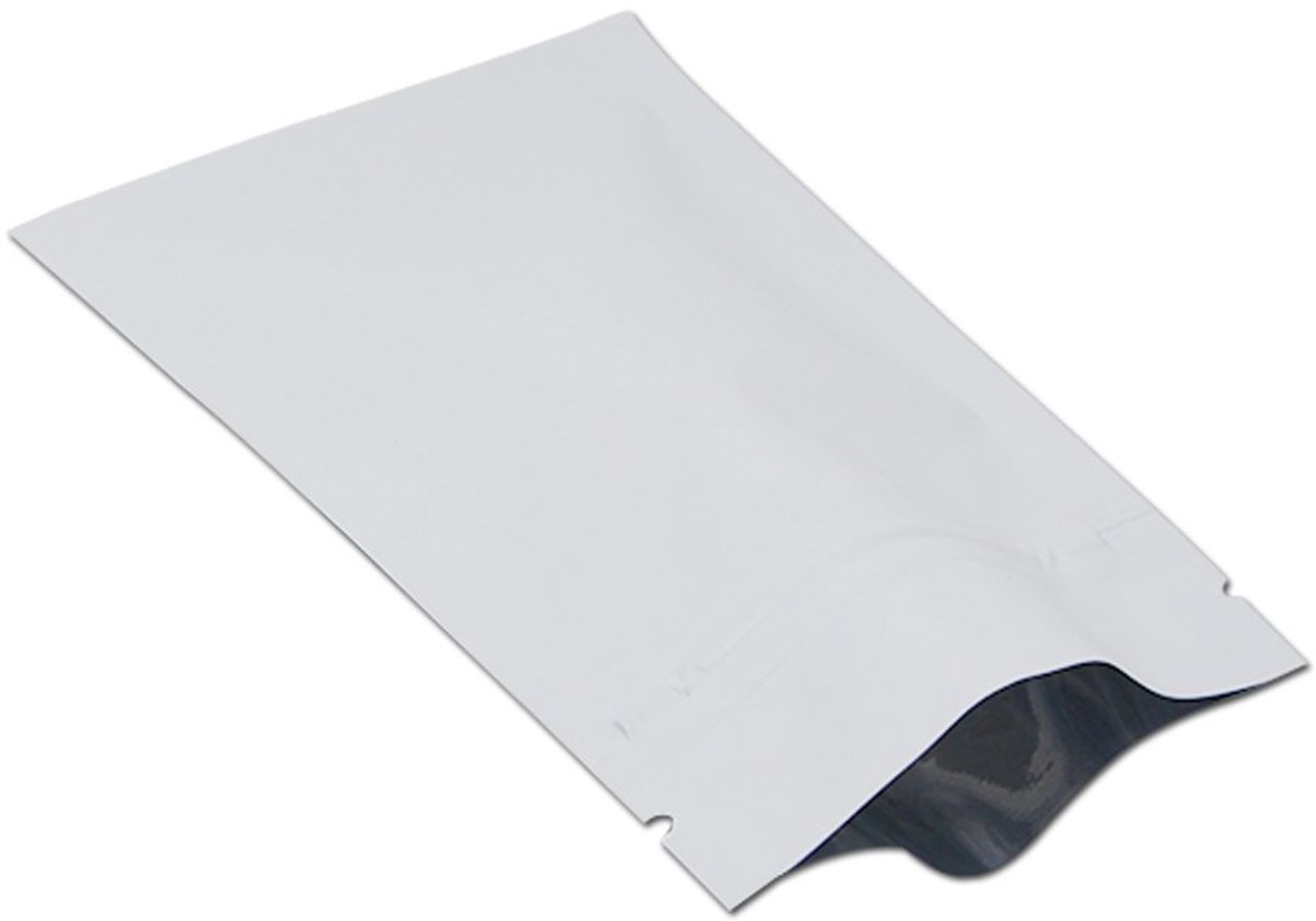 zakjes met gripseal, 100 stuks, aluminiumfolie, gripsluiting, gemaakt van mylar, geschikt voor levensmiddelen, geurdicht (Mat Wit, 8x12cm (3.1x4.7 inch))