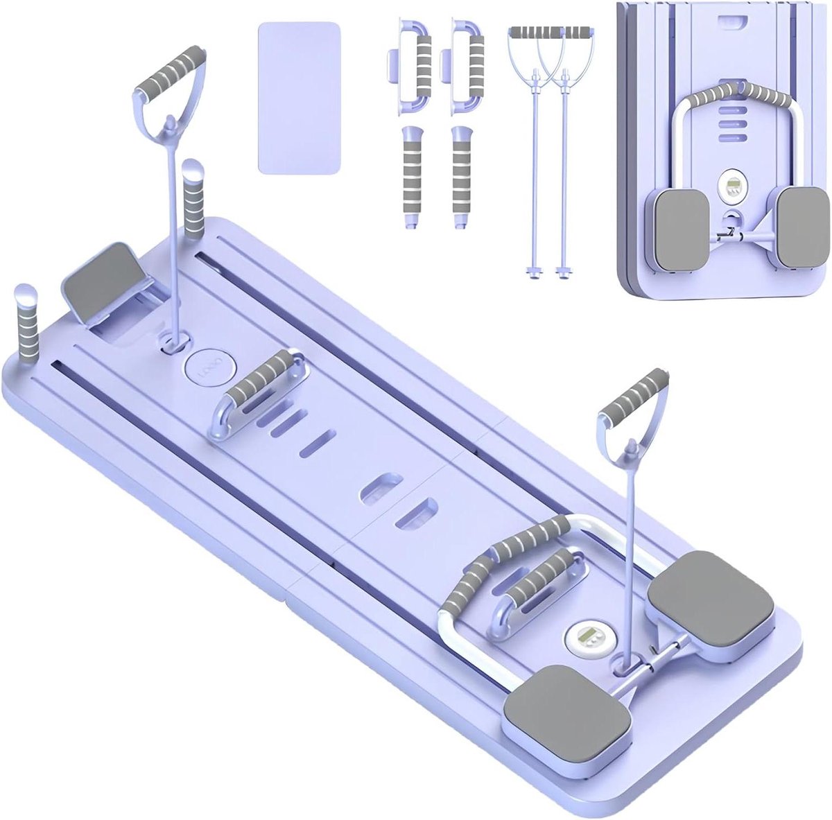 Pilates Reformer Board - Pilates Trainer - Thuis Fitness - Opvouwbaar Ontwerp - 46 x 43 x 12 cm - Paars