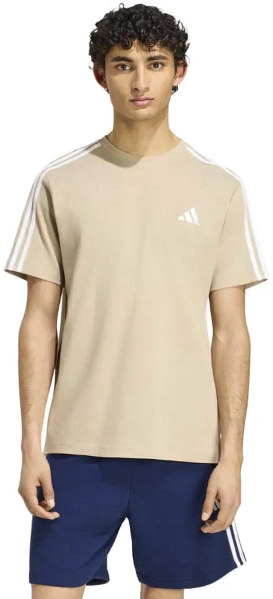 Adidas Essentials 3 Stripes Single Jersey Left Chest Branded T-shirt Met Korte Mouwen XL Man Khaki