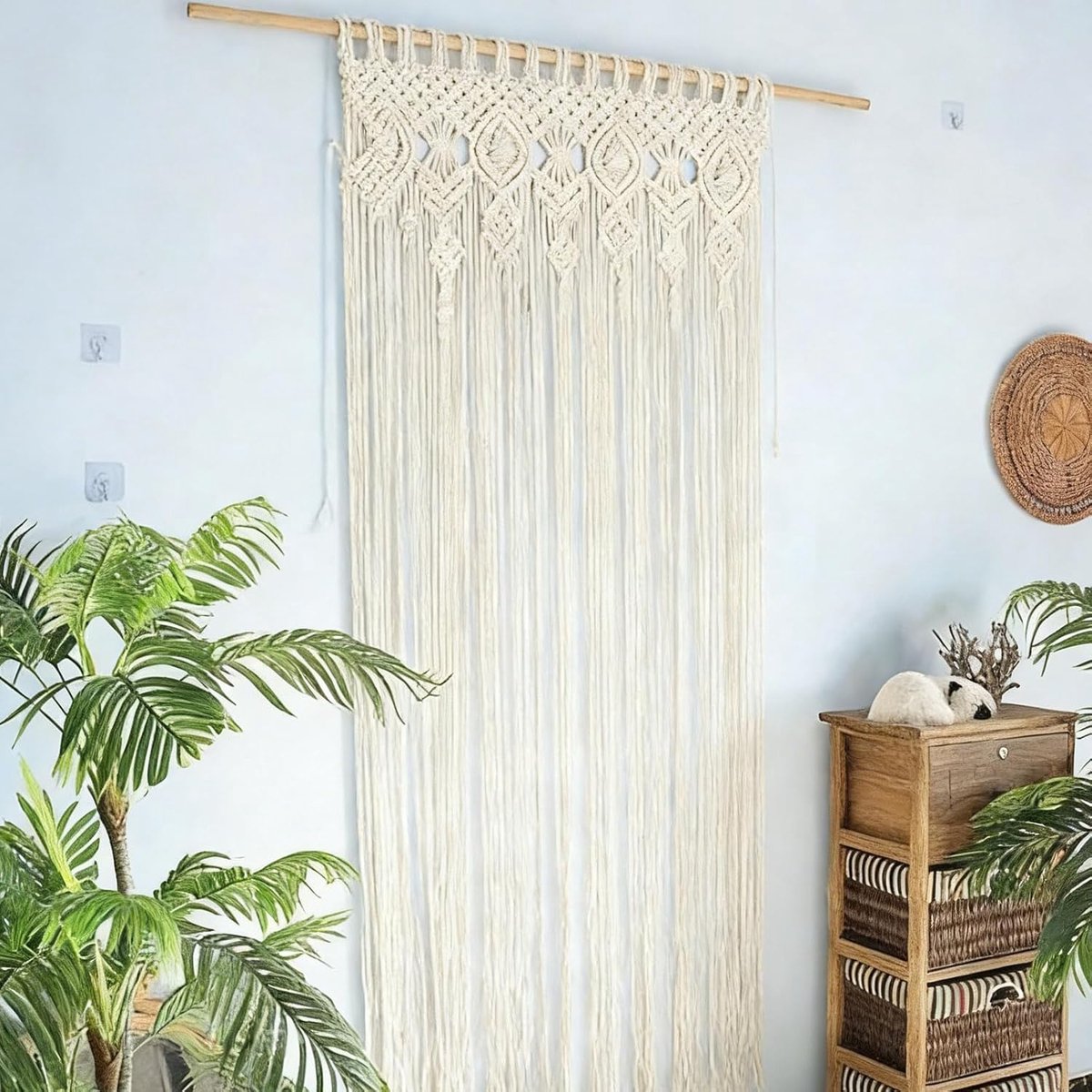 Boho macramé wandbehang, 90 x 180 cm, handgemaakte ruimteverdeler, gordijnen, voor bruiloftskamer en scheidingswand, decoratie