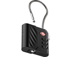 Xtorm TSA Kofferslot met Bluetooth Tracker – Bagage Tracker voor Koffer – Apple Find My & Android Find My – Zwart