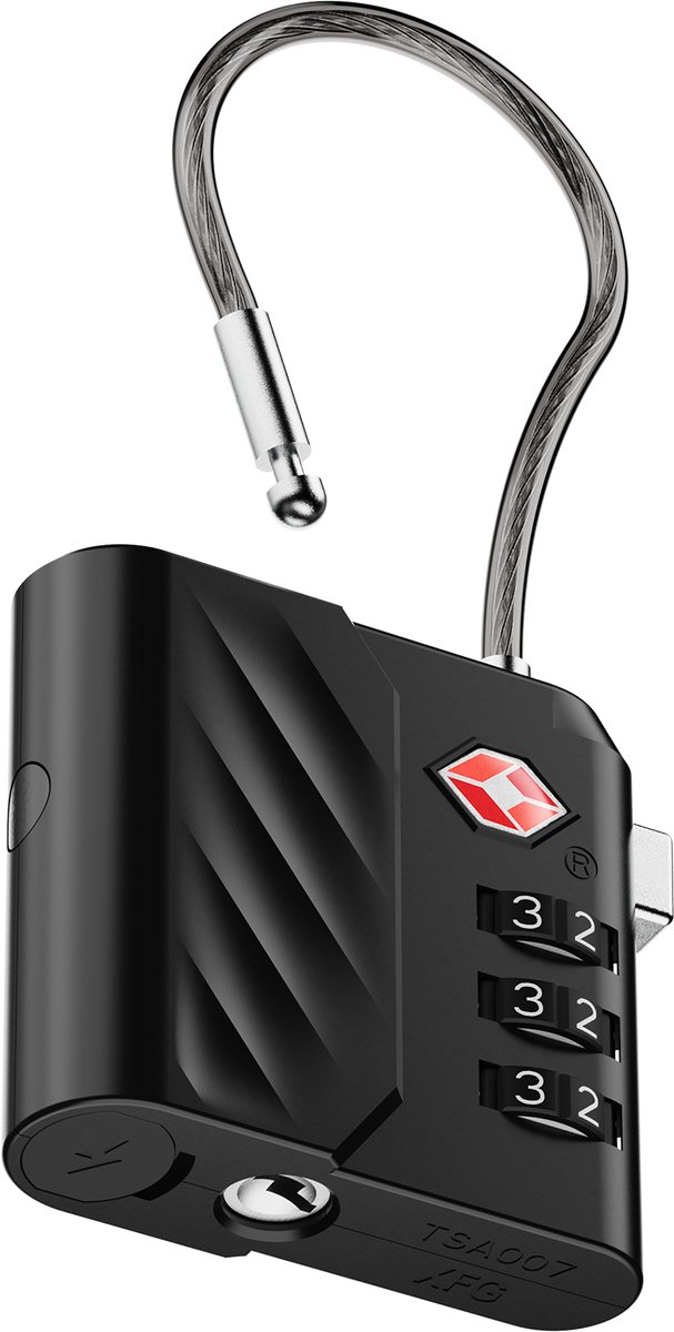 Xtorm TSA Kofferslot met Bluetooth Tracker – Bagage Tracker voor Koffer – Apple Find My & Android Find My – Zwart