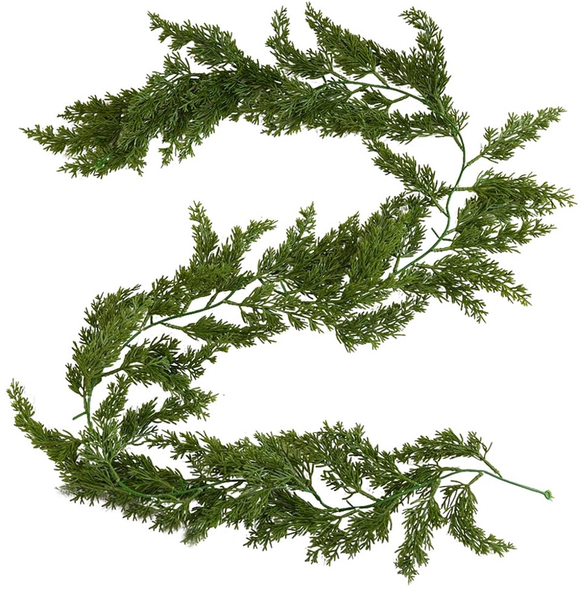 180 cm faux ceder kerstslinger, kerstkrans, kunstplanten, slinger voor open haarden, tafels, trappen, indoor, kerstdecoratie