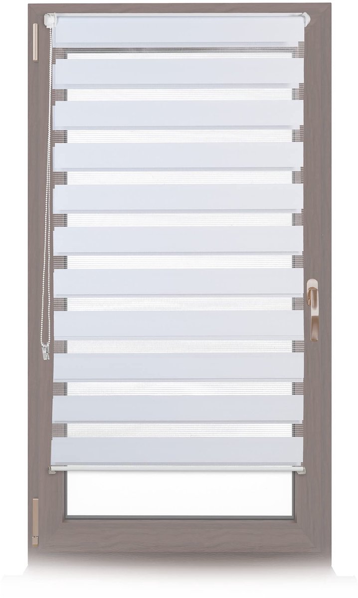 Rolgordijn, zonder boren, met klemmen, lichtdoorlatend, van stof, 56 tot 156 cm breed, roljaloezieën, wit