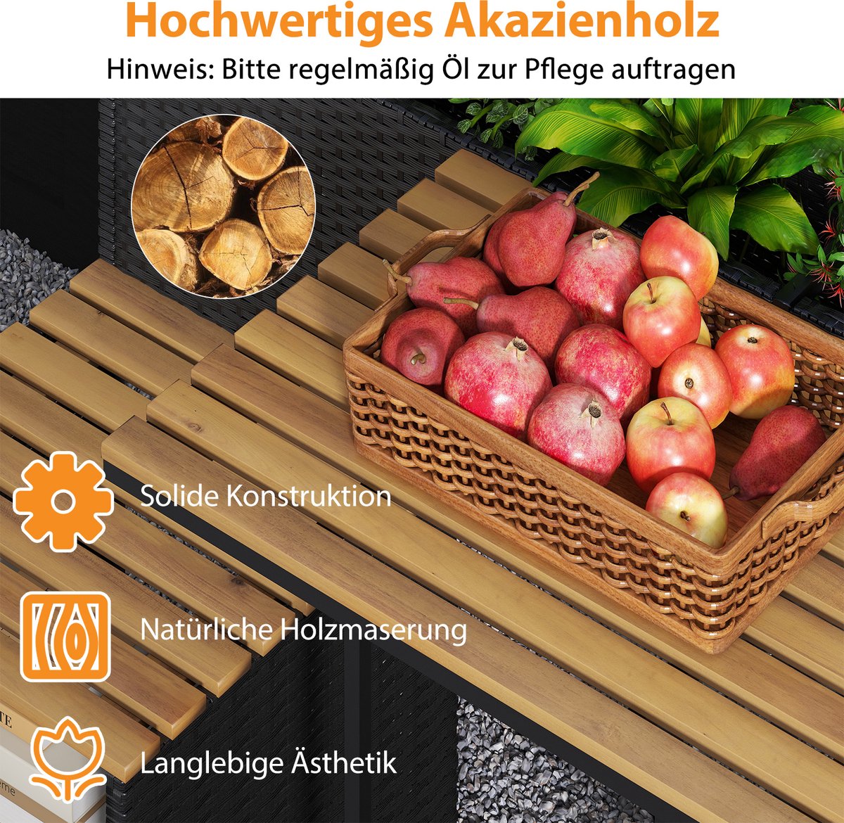 COSTWAY Tuinset met verhoogd plantenbed (Zwart) thumbnail 5