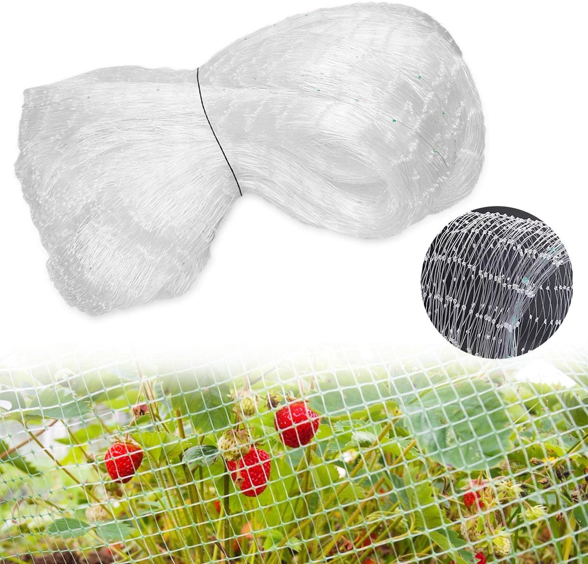 3 x 10 m voliènet, duivennet, vijvernet, vogelnet, kippennet, gevogeltenet, vierkante maaswijdte 2,5 cm, geschikt voor tuinen, fruittuinen, groentetuinen, vijvers (wit)