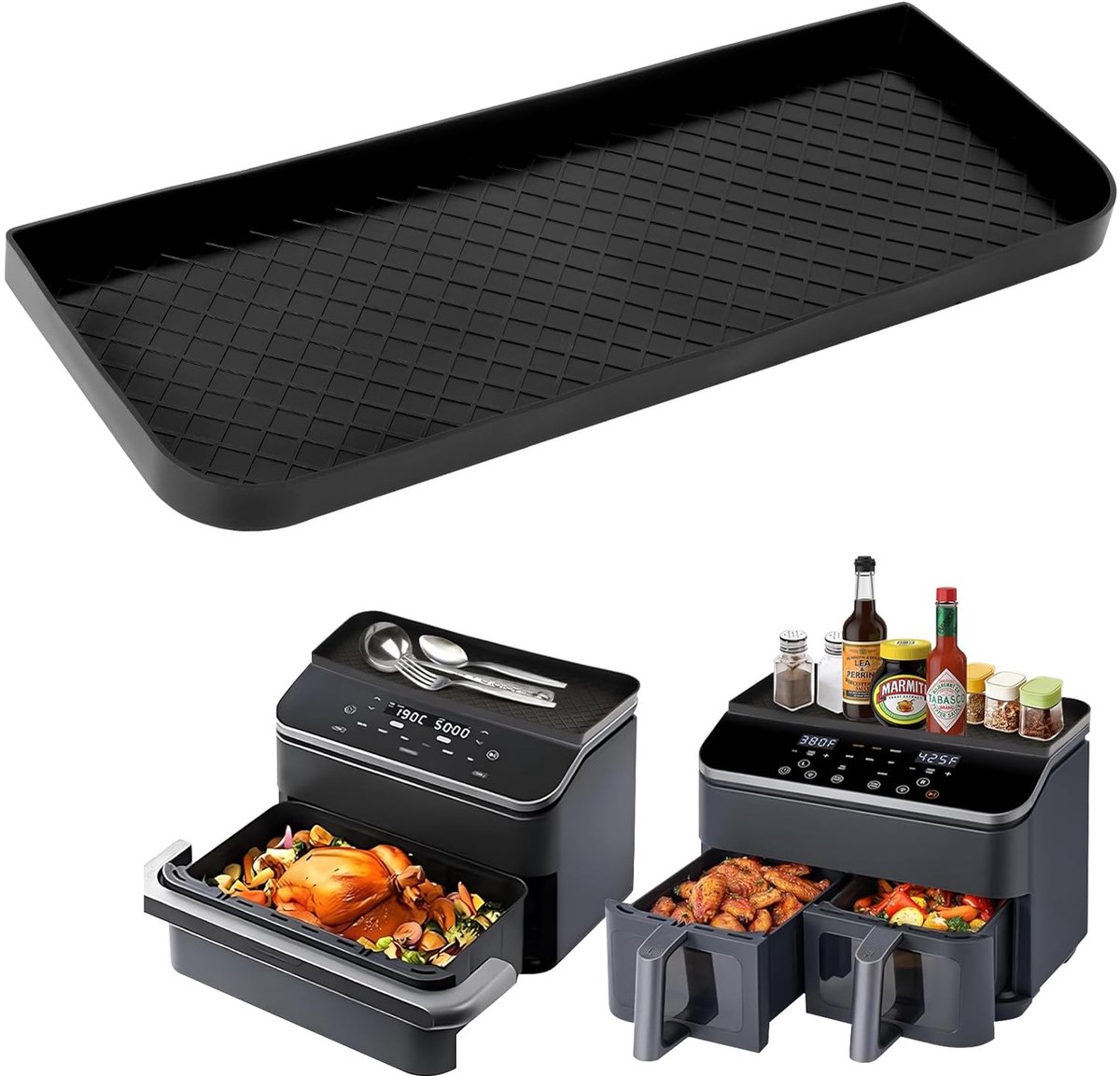 Opbergrek voor luchtfriteuses voor Cosori Airfryer 8 5 l en Cosori Dual Blaze Twinfry 10 l zwarte accessoires heteluchtfriteuse voor Cosoris 8 5 l geschikt voor het opbergen van